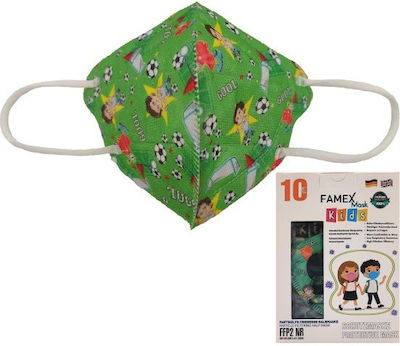 Famex Kids Mask FFP2 NR Mască de protecție FFP2 pentru copii Verde 1buc