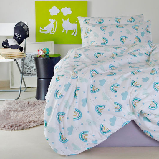Melinen Single Set with Elastic Band Rainbow Boy 100x200cm