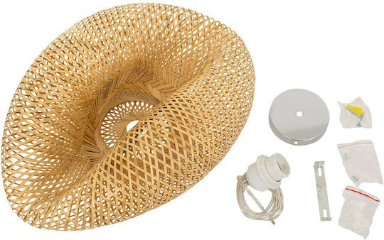 GloboStar Mexico Hängelampe Beige Boho Raster mit Fassung E27 65x46x30cm.