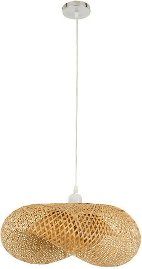 GloboStar Mexico Hängelampe Beige Boho Raster mit Fassung E27 65x46x30cm.