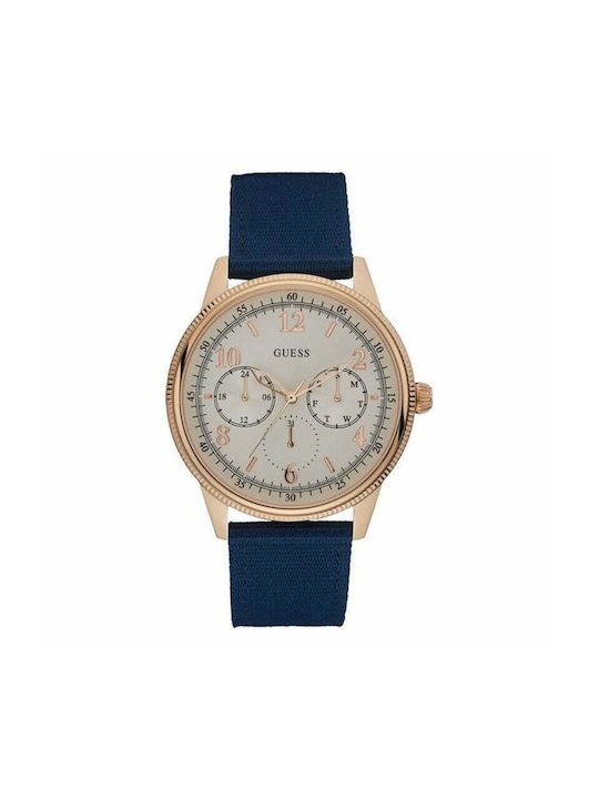 Guess Uhr Chronograph mit Blau Stoffarmband