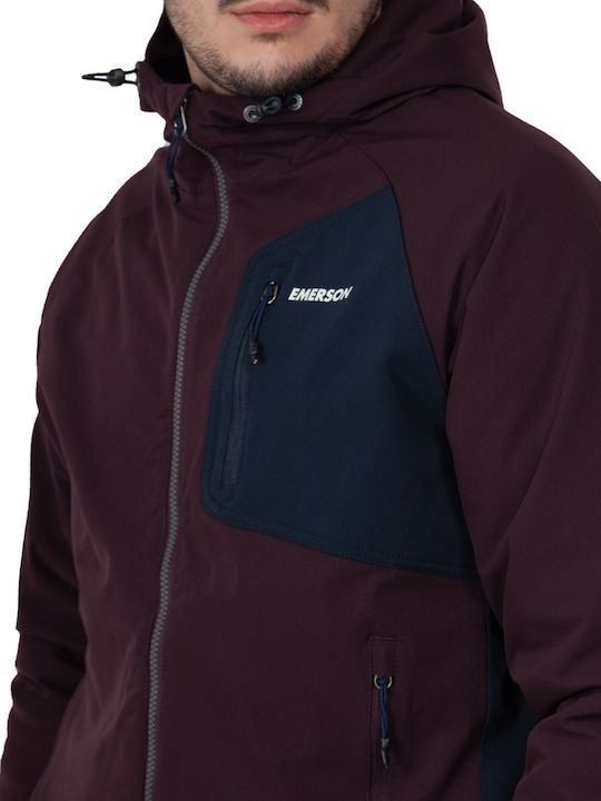 Winter Jacket Bomber Waterproof and Windproof Burgundy / Navy Blue