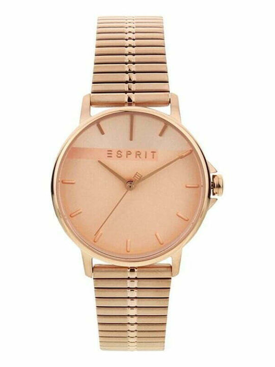Esprit Γυναικείο Ρολόι 32mm Μπαταρίας με Ροζ Χρυσό Μεταλλικό Μπρασελέ