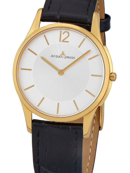 Jacques Lemans London Ρολόι Μπαταρίας με Δερμάτινο Λουράκι Jacques Lemans London Ρολόι Μπαταρίας με Δερμάτινο Λουράκι