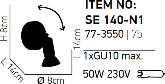 Home Lighting Single Spot with Socket GU10 in Silver Color Home Lighting Single Spot with Socket GU10 in Silver Color