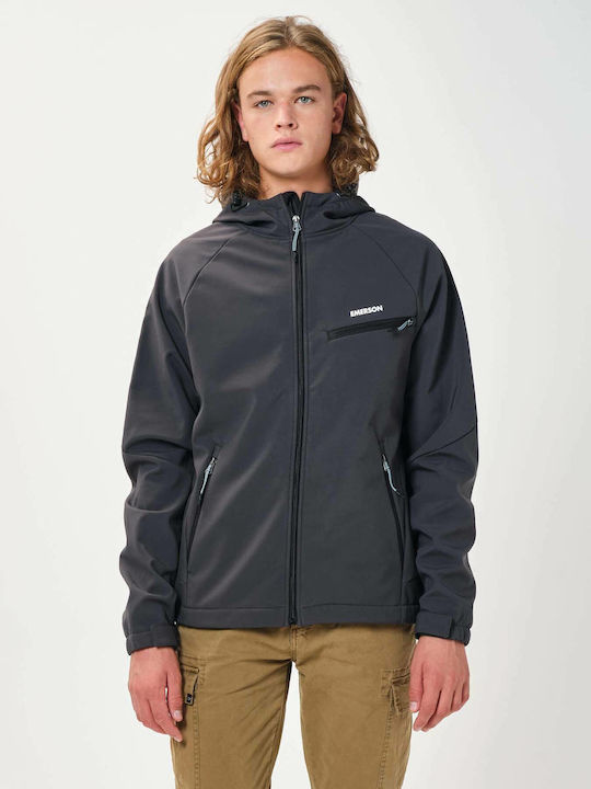 Χειμωνιάτικο Μπουφάν Softshell Αδιάβροχο και Αντιανεμικό Dark Grey