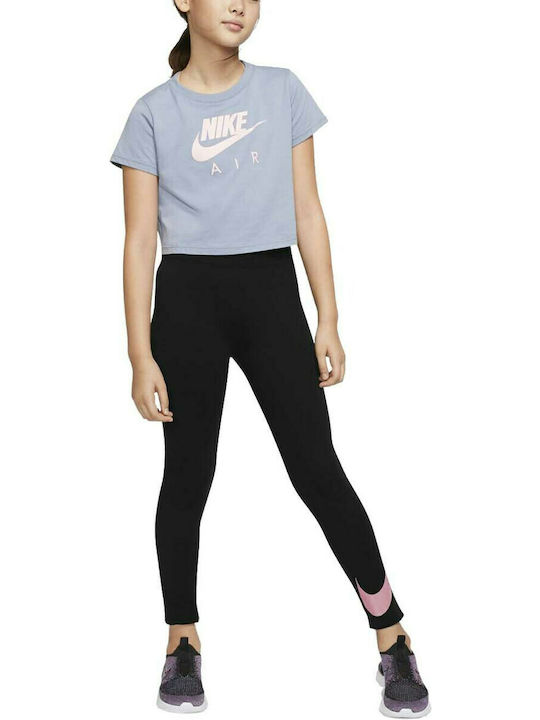 Kinder Leggings Sport Lang Schwarz Swoosh