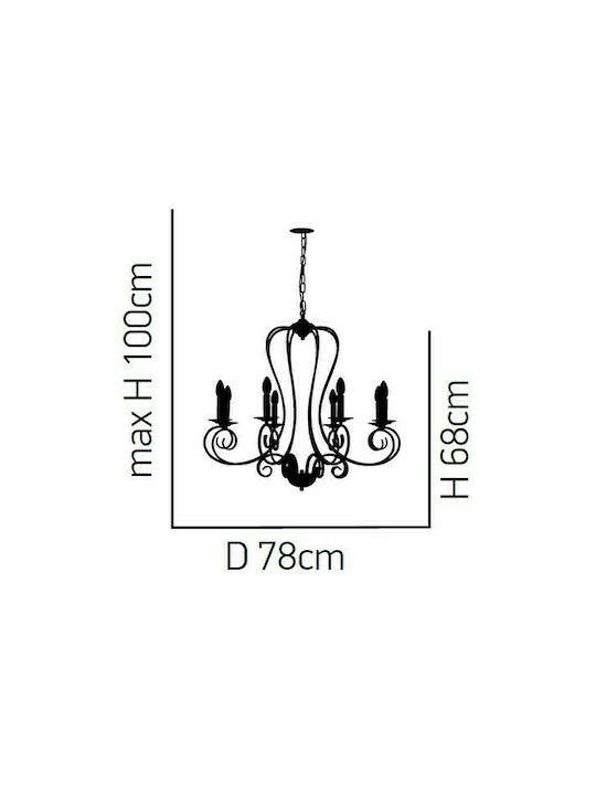 Home Lighting Kronleuchter Ø78cm mit Kerzenleuchtern Weiß