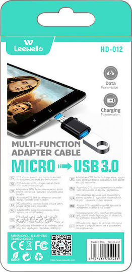 Leewello Μετατροπέας micro USB male σε USB-A female 1τμχ HD-012