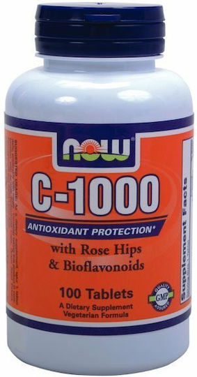 Now Foods C-1000 With Rose Hips And Bioflavonoids Vitamin for Immune System Boost, the Skin & Antioxidant Action 1000mg 100 Tablets