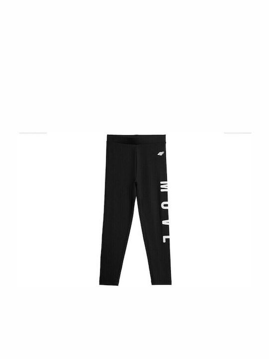 4F Kinder Leggings Lang Schwarz Reflective