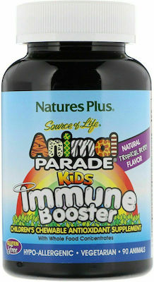 Nature's Plus Animal Parade Kids Immune Booster Multivitamin für Stärkung des Immunsystems Tropische Beere 90 Kautabletten