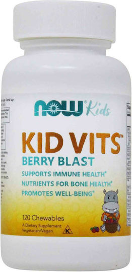 Now Foods Kid Vits Berry Blast Πολυβιταμίνη για Ενέργεια, Ενίσχυση του Ανοσοποιητικού & τα Μαλλιά Berry Blast 120 μασώμενες ταμπλέτες