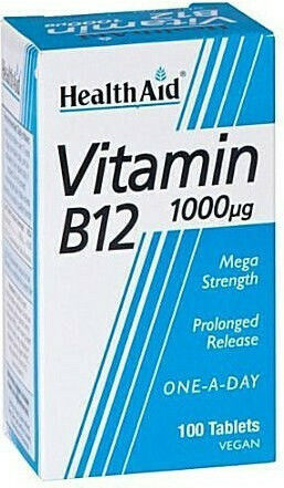 Health Aid B12 50 Tabs Βιταμίνη για την Υγεία του Νευρικού Συστήματος 1000mcg 50 ταμπλέτες