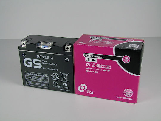 GS GEL Motorcycle Battery YT12B-4 180A with Capacity 10Ah