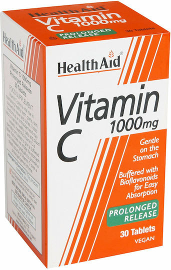 Health Aid Vitamin C Bioflavonoids 30 tabs Βιταμίνη για Ενίσχυση του Ανοσοποιητικού, τo Δέρμα & Αντιοξειδωτική δράση 1000mg 30 x 1 ταμπλέτες