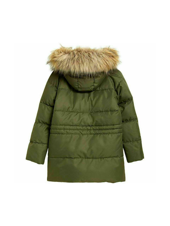 4F Kids Casual Jacket Long Hooded Khaki