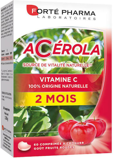 Forte Pharma Vitamina C pentru Întărirea Sistemului Imunitar, Pielea & Acțiune Antioxidantă 60 tablete masticabile