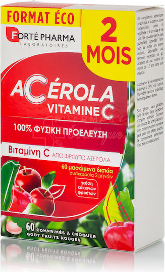 Forte Pharma Vitamina C pentru Întărirea Sistemului Imunitar, Pielea & Acțiune Antioxidantă 60 tablete masticabile