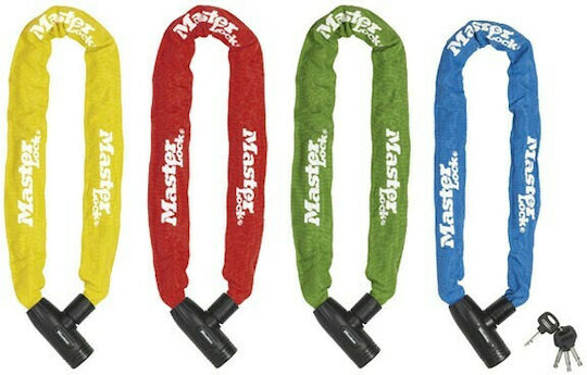 Master Lock 90cm Motorcycle Anti-Theft Chain with Lock in Blue