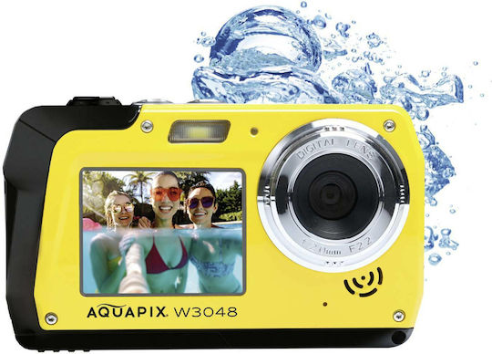EasyPix Aquapix W3048 Edge Compact Φωτογραφική Μηχανή 13MP με Οθόνη 3" και Ανάλυση Video 2688 x 1520 pixels Κίτρινη