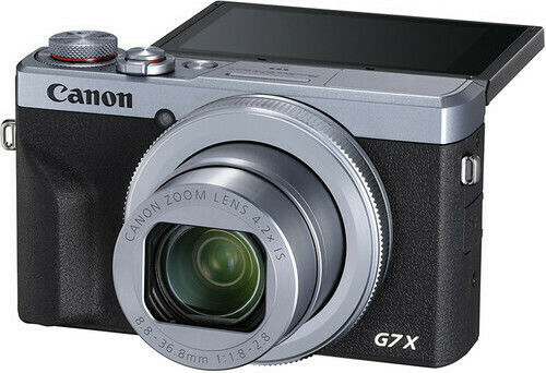 Canon PowerShot G7 X Mark III Compact Camera 20.1MP 4K UHD Optical Zoom 4.2x Battery Kit Silver