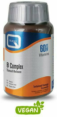 Quest Mega B-100 Timed Release Vitamin for Energy, Immune System Boost & Nervous System 100mg 60 tabs