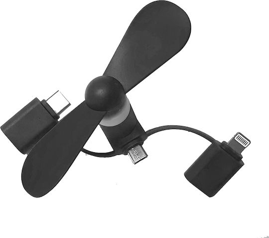 Ezra HF-08 Ανεμιστηράκι Κινητού USB Μαύρο