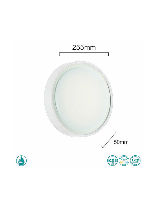 Ondaluce Aidi Outdoor Ceiling Flush Mount in White Color PL.AIDI/B.CO