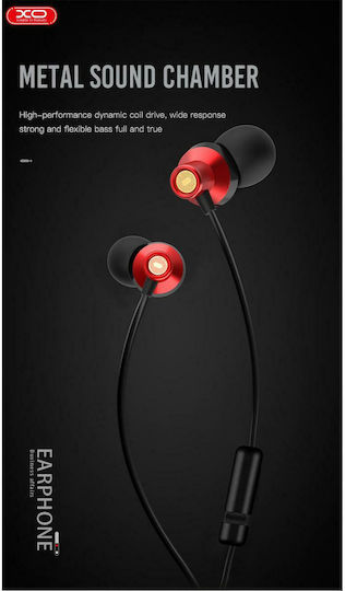 XO EP15 In-ear Handsfree Μεταλλικά με Βύσμα 3.5mm Κόκκινο