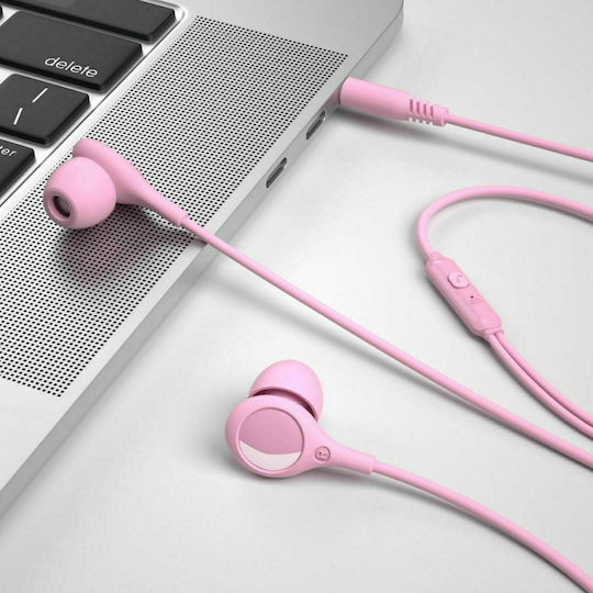 XO EP46 In-ear Handsfree με Βύσμα 3.5mm Ροζ