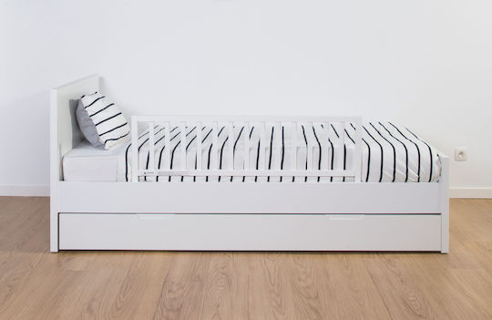 Childhome Foldable Bed Rail Guard Simple Placement made of Wood in White Color 120x32.5x40εκ. 1pcs