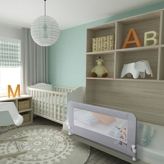 Interbaby Stars Foldable Bed Rail Guard Simple Placement made of Fabric in Gray Color 90x70cm 1pcs