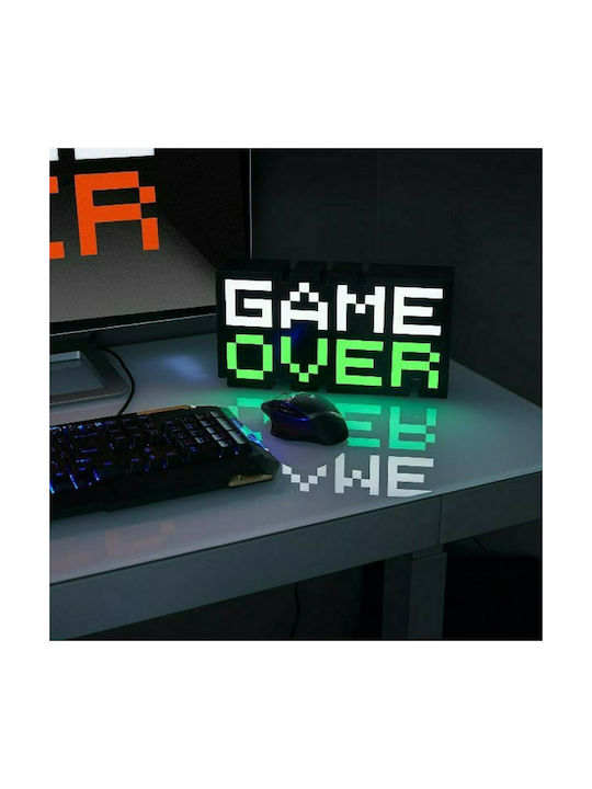 Factory Παιδικό Διακοσμητικό Φωτιστικό Game Over με Εναλλαγές Χρωματισμών Πολύχρωμο 30εκ.