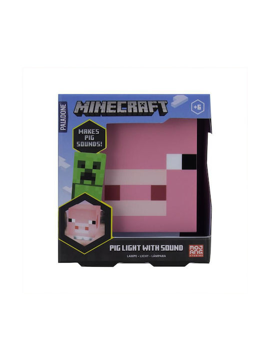 Paladone Led Παιδικό Διακοσμητικό Φωτιστικό Minecraft Pig Ροζ 11εκ.