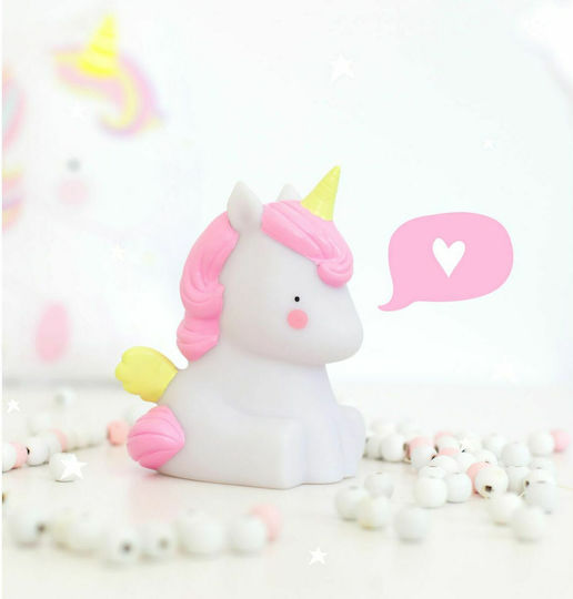 A Little Lovely Company LED Kinder Dekorative Lampe Unicorn Rosa 8.5x12.5x10εκ.