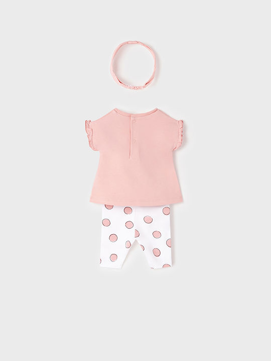 Mayoral Kids Set with Leggings Summer 3pcs Pink