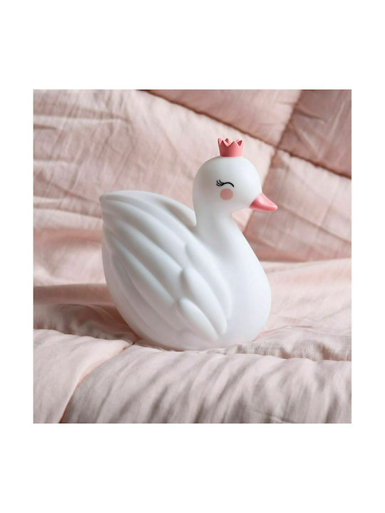 A Little Lovely Company Led Kids Decorative Lamp Swan with Color Changes White 9.5x12.8x9.8εκ.