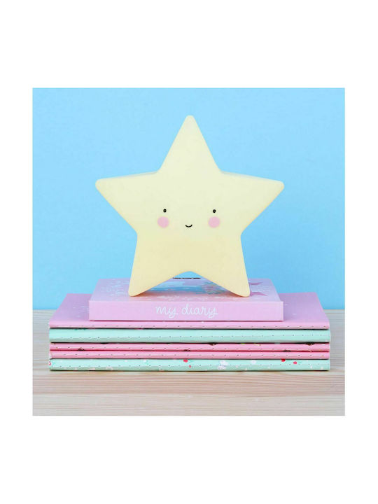 A Little Lovely Company Led Kids Decorative Lamp Star Yellow