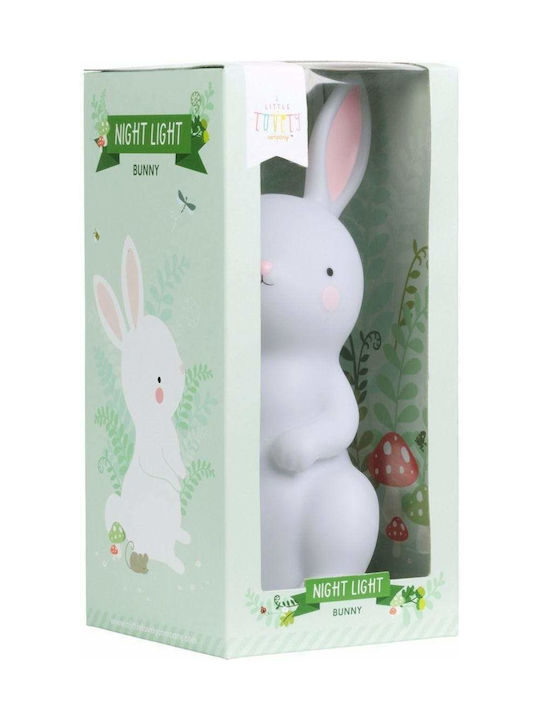 A Little Lovely Company Led Παιδικό Διακοσμητικό Φωτιστικό Bunny με Εναλλαγές Χρωματισμών Λευκό 14x13x18εκ.