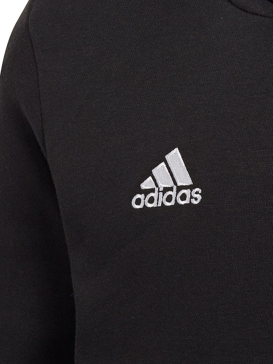 Adidas Fleece Kinder Sweatshirt mit Kapuze und Taschen Schwarz Entrada22