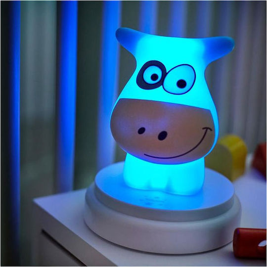 Alecto Baby LED Kinder Dekorative Lampe Naughty Cow Blau 12x12x15εκ.