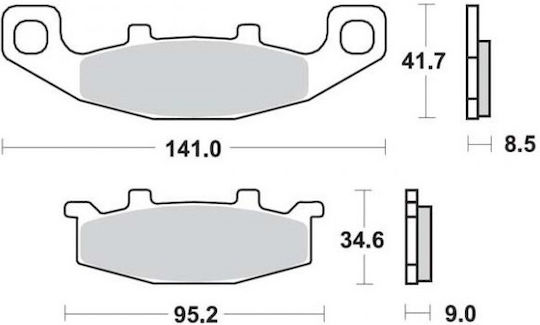 SBS Τακάκια Μοτοσυκλέτας Πίσω Kawasaki GPX 600R 88'-00' / ZR 750 91'-99' για Kawasaki KLE 500 / GPX