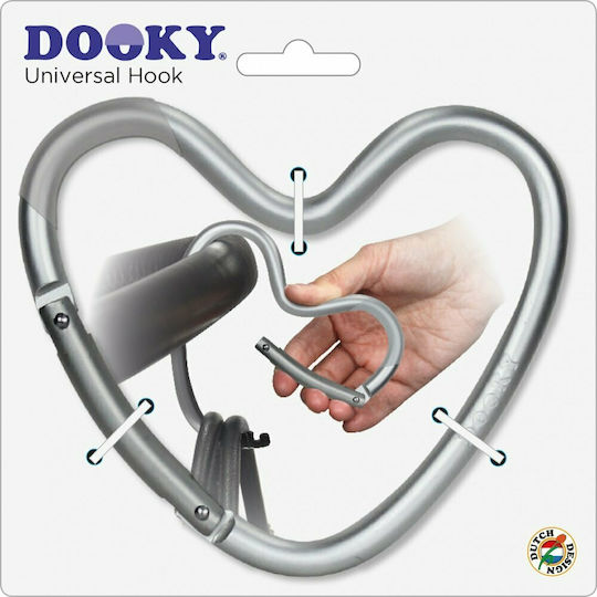 Dooky Γάντζος Καροτσιού Γκρι Καρδιά