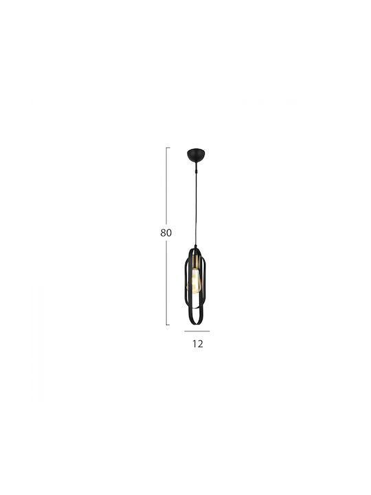 HomeMarkt Pendant Light Black with Socket E27 12cm