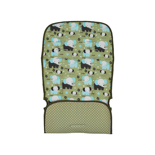 Bebe Stars Stroller Seat Liner Double Sided 33x70cm Green Elephant