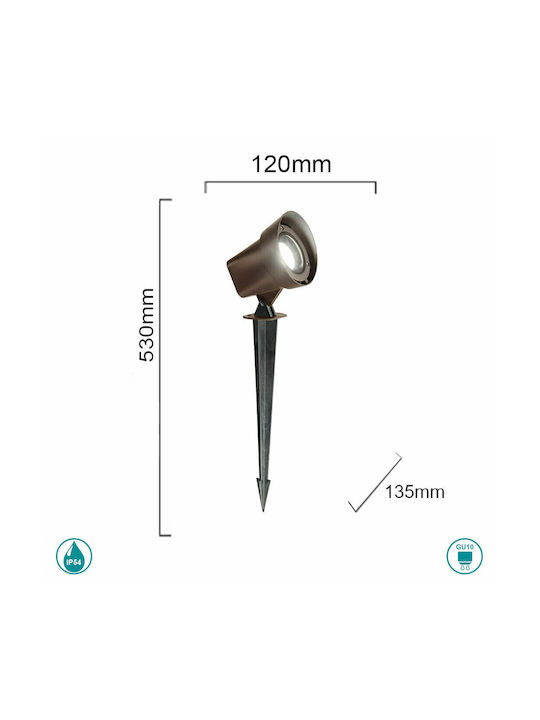 Ondaluce Guru Lamp Projector Outdoor IP54 for Socket GU10 Brown