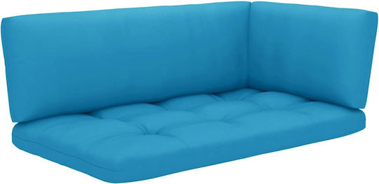 Set Outdoor Living Room with Cushions Blue 4pcs
