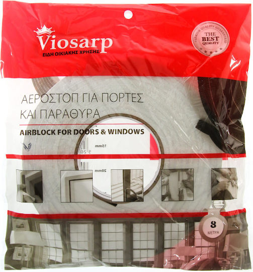 Viosarp Foam Self-Adhesive Tape Draft Stopper Door / Window in White Color 8mx2.5cm VC036