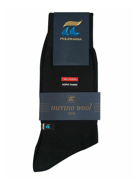 Pournara Men's Solid Color Socks Black
